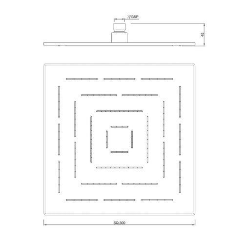 Jaquar, верх. душ, Maze, 1-режимн., 300х300 мм, Хром. Фото 2