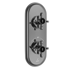 Jaquar, Смеситель для душа встраиваемый Queens Prime, термостат, Черный хром