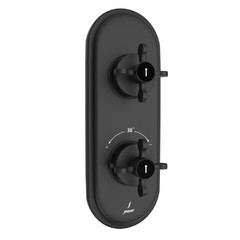 Jaquar, Смеситель для душа встраиваемый Queens Prime, термостат, Черный матовый