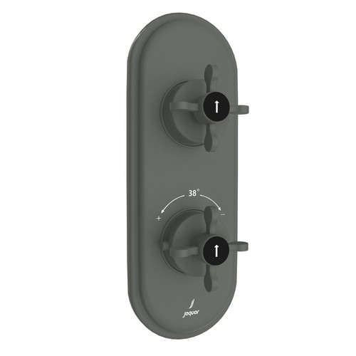 Jaquar, Смеситель для душа встраиваемый Queens Prime, термостат, Графит. Фото 1