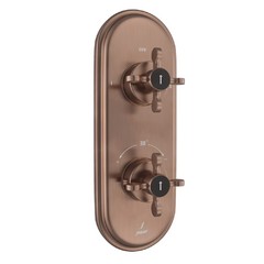 Jaquar, Смеситель для душа встраиваемый Queens Prime, термостат, Античная медь