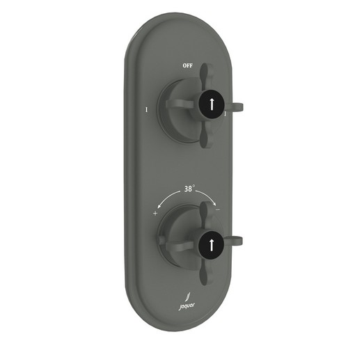 Jaquar, Смеситель для душа встраиваемый Queens Prime, термостат, Графит. Фото 1