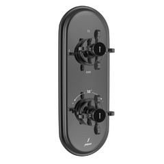 Jaquar, Смеситель для душа встраиваемый Queens Prime, термостат, Черный хром