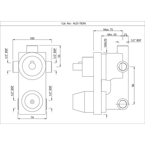 Jaquar, встраиваемая часть однорычажн. смесителя Aqumax для ванны/душа, 3 потребителя. Фото 2