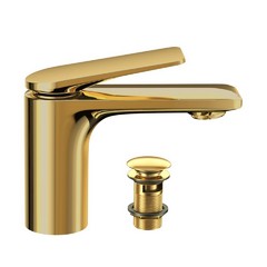 Jaquar, Смеситель для раковины Laguna, 1-рычаж., Глянцевое золото PVD