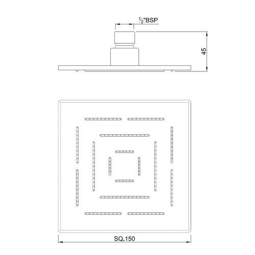 Jaquar, верх. душ, Maze, 1-режимн., 150х150 мм, Хром. Фото 2