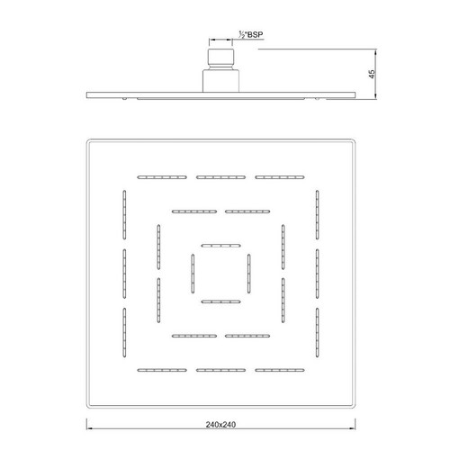 Jaquar, верх. душ, Maze, 1-режимн., 240х240 мм, Хром. Фото 2
