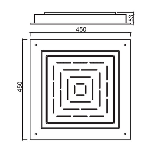 Jaquar, потолочный душ, Maze, 1-режимн., 450х450 мм,  Хром. Фото 2